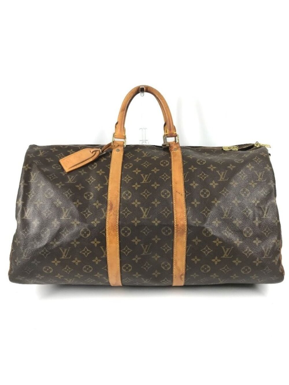 Louis Vuitton Boston Bag Keepall Bandouliere 55 Monogram Canvas Brown